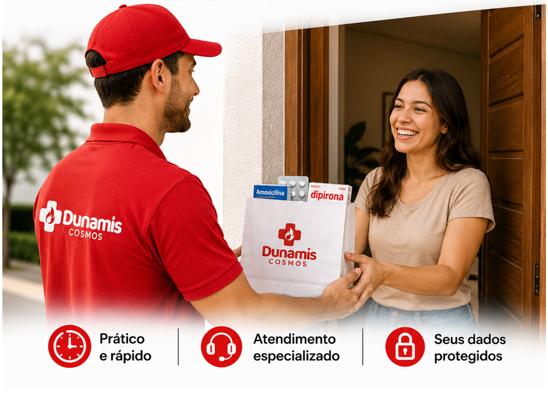 Entrega de medicamentos na porta de casa